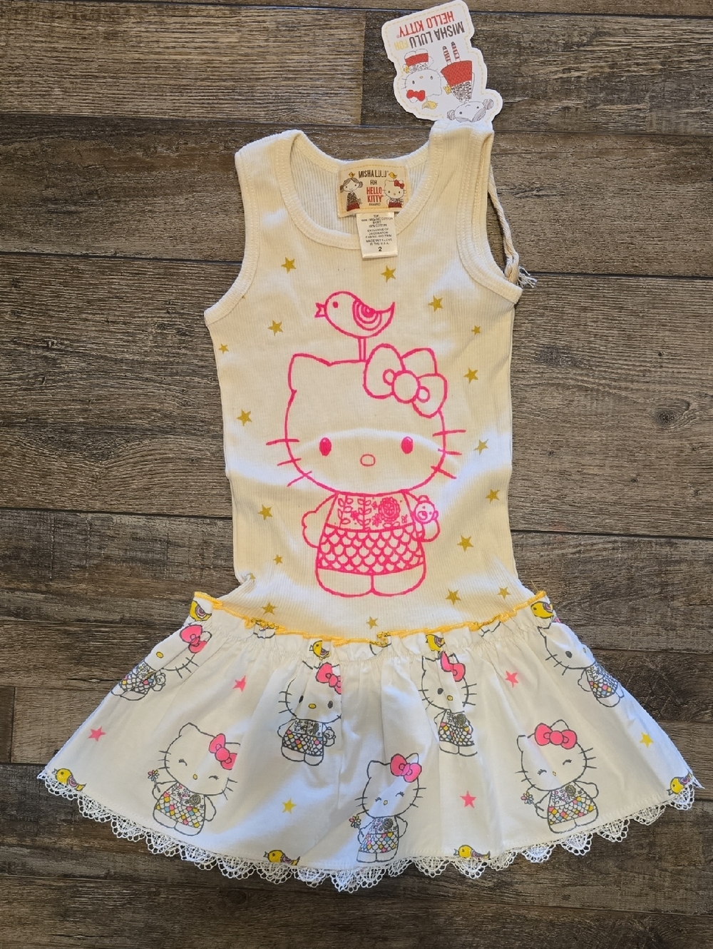 Hello Kitty White, Pink & Yellow Tank Dress